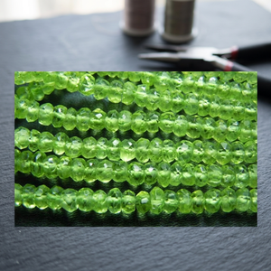 Peridoto Verde Natural a Granel, Cuentas de Piedra Preciosa Sueltas, Forma de Rondel Facetada, Hechas a Mano, Calidad AAA, Certificadas por CMA, 4MM 14 - Product Image 3