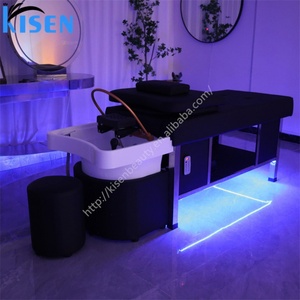 Lavacabezas Kisen Estilo Europeo con Arco de Agua, Domo de Sauna, Luz LED y Vaporizador, Diseño Ergonómico para la Comodidad del Cliente - Product Image 3