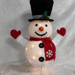 Directo del fabricante Decoraciones para fiestas de Navidad LED Hierro forjado Muñeco de nieve Luces de Navidad Arreglo de escena de vacaciones - Product Image 1