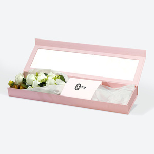 Caja de Regalo de Cartón Rígido de Lujo, Color Rosa, con Diseño de Rosa, Vacía, para Empaque de Regalos - Product Image 4