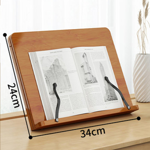 Adjustable Multi-Angle Book page Holder Cookbook Reading Desk Portable Sturdy Bamboo Book Stand
