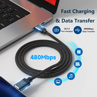 Câble de charge rapide magnétique PD100W, double câble de charge Type-C pour iPhone 17 16 15 Samsung Xiaomi Huawei