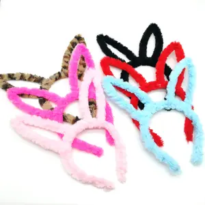 Hot Selling Plüsch Bunny Ears Haar bänder Stoff Kaninchen Ohren Stirnband für Mädchen Party