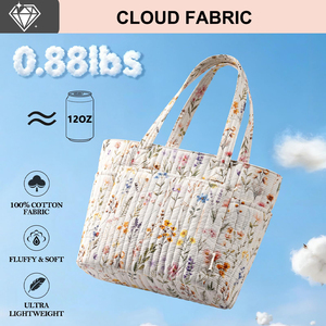 Wholesale OEM Lightweight Quilted Shoulder <strong>Bag</strong> <strong>for</strong> <strong>Women</strong> Puffy Cotton Tote Purse Laptop Work <strong>Bag</strong> <strong>for</strong> <strong>Office</strong> - Product Image 3