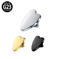 Getta G23/ASTM F136 Titane Zircon Étoile Rond Cœur 16G/14G Labret Stud Noir Bijou d'ancrage dermique pour Cadeau de Mariage et Fête