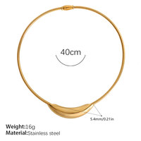 Collier ras du cou tendance en acier inoxydable 316 plaqué or 14K/18K, résistant à l'eau et inaltérable, pour femme - Idéal pour les soirées