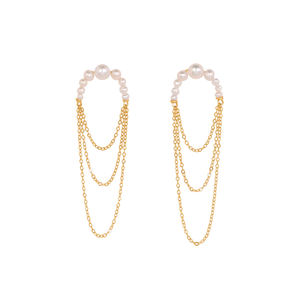 Gemnel Luxury Wedding Jewelry 925 Pendiente de perlas de agua dulce de plata - Product Image 1