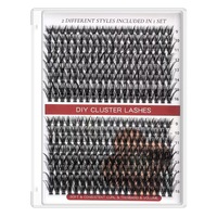 Kit Bulu Mata Palsu Travel Lash Clusters, Portable, Ramah Pemula, Termasuk Aplikator, Ukuran Tas Makeup, Grosir Bulu Mata