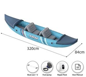 Kayak gonflable professionnel pour une ou deux personnes, écologique, durable, en PVC, bateau de pêche avec pompe à air - Product Image 3