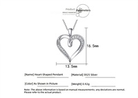 Collier Pendentif Cœur Creux en Argent S925 Plaqué Rhodium avec Zircon, Idéal pour Fiançailles, Mariage, Fêtes et Cadeaux