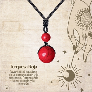 Ciondolo in pietra naturale con ciondolo a sfera turchese rossa da 14mm ciondolo in pietra naturale e ciondolo a sfera con ciondolo in pietra naturale - Product Image 2
