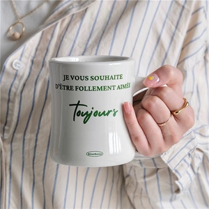 Taza de Café de Cerámica Estilo Diner Personalizada, 11 oz, Color Blanco Crema, Taza Gruesa Estilo Diner con Logotipo - Product Image 2