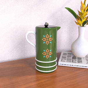 Cafetière à presse française de style <span class=keywords><strong>vintage</strong></span> personnalisé, vente en gros de presse française en céramique écologique pour cafés hôtels motif d'art populaire - Product Image 5