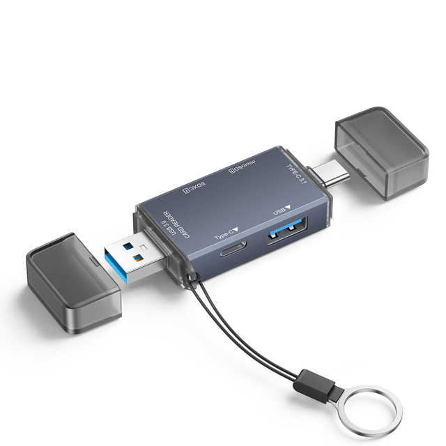 Justlink SD Card Reader High-Speed USB C to SD TF Card Adapter Double Drive USB 3.0 Dual Slots Memory Card Reader
