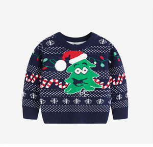 Pulls tricotés à manches longues en polyester/coton pour garçons et filles, motif animaux de dessin animé, nouvelle collection automne-hiver 2026, style européen et américain - Product Image 1