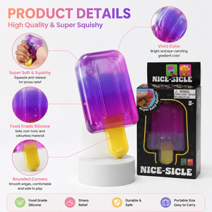Giocattolo Antistress TOPIN in Silicone Morbido a Forma di Ghiacciolo Colorato, Regalo Sensoriale Divertente per Bambini - Product Image 5