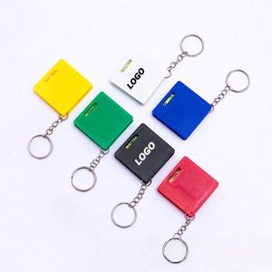 Porte-clés mètre ruban mini en plastique de 1 mètre avec logo personnalisé sérigraphié – Règle de poche personnalisée pour cadeaux promotionnels - Product Image 1
