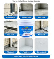 Scellant acrylique transparent imperméable invisible pour salle de bain, balcon, toit, fissures murales, application au pinceau, sans revêtement de carrelage
