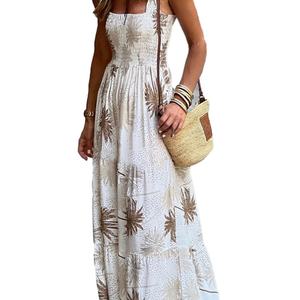 Robes Florales Françaises Personnalisables pour Femme, Style Resort, Imprimé Élégant, Dos Élastique, Idéales pour l'Été et l'Automne - Product Image 3