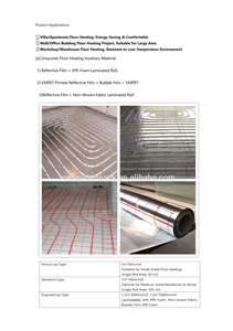 Film <span class=keywords><strong>d</strong></span>'aluminium pour <span class=keywords><strong>chauffage</strong></span> par le sol, trois couches BOPP-AL-BOPP (50 m²/rouleau), 0,06 mm, marquages - Product Image 5