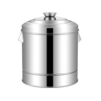 Seau à riz vapeur multifonctionnel Zhongzhi 201 en acier inoxydable sans fond, 2 couches, 6L, avec couvercle en acier inoxydable, compatible gaz et induction