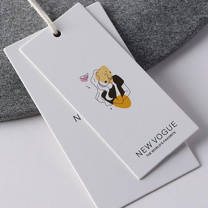 Customized Various Style Clothing Hanging Tag Label Clothing <b>Black</b> White Card Garment Hang Tag for Shirt - Product Image 2