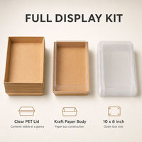 Boîte en papier kraft transparente pour charcuterie, présentoir pour boulangerie, pâtisserie, plateau froid à emporter