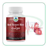 Supplément de capsule d'extrait de levure rouge de riz Ausreson de marque privée 1000mg Coenzyme Q10 Capsules dures de levure de riz rouge