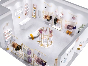 Diseño de Interiores <span class=keywords><strong>para</strong></span> <span class=keywords><strong>Tienda</strong></span> de Ropa Infantil de Moda, Estantes de Exhibición de Ropa Infantil Personalizados, Exhibidores de Ropa Infantil - Product Image 6