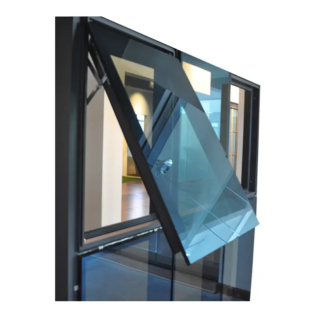 Ventana francesa de vidrio, perfil de aluminio para toldo de gas