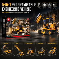Bloques de Construcción Programables, Vehículo de Ingeniería, Excavadora a Control Remoto, Juego de Construcción de Robots Multimodelo, Juguete Robot para Niños