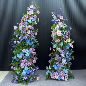 <span class=keywords><strong>Arche</strong></span> de fleurs en soie bleu violet de Monet, en plastique souple, pour décoration de mariage en extérieur - Product Image 2