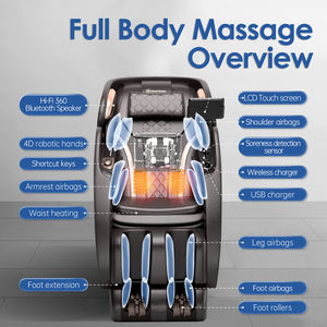 Masseur lombaire chauffant 4D avec écran LCD 7 pouces, Bluetooth, USB, charge sans fil, piste SL et 28 cellules de <span class=keywords><strong>massage</strong></span> à air - Product Image 6