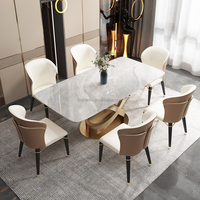 Table à manger en acier inoxydable, meuble en marbre, prix d'usine, utilisation d'hôtel, top
