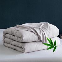 Ensemble de couette de luxe QSY 100% bambou, couette légère et rafraîchissante pour les personnes qui ont chaud la nuit, couette douce et soyeuse pour lit queen