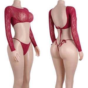 Stripper deux pièces body bras manches évider bretelles <span class=keywords><strong>brillant</strong></span> gros Club Dancewear Performance vêtements de danse exotiques femmes - Product Image 1