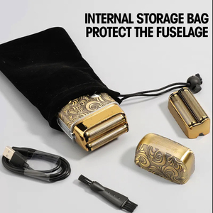 Nuevo juego de Afeitadora eléctrica recargable <span class=keywords><strong>para</strong></span> hombres, recortadora de <span class=keywords><strong>bigote</strong></span> de acero inoxidable, máquina de afeitar al aire libre <span class=keywords><strong>para</strong></span> uso doméstico, Inglés - Product Image 4