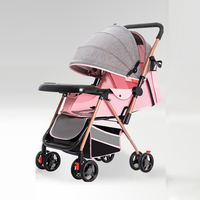 Poussette bébé légère en lin, pliage à un bouton, cadre en acier haute teneur en carbone, poussette enfant portable, capacité 30 kg, pour les voyages en ville