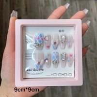 Boîte d'emballage pour ongles personnalisée en usine, impression de logo, faux ongles réutilisables, ongles pressés faits à la main, vente en gros, prise en charge OEM ODM