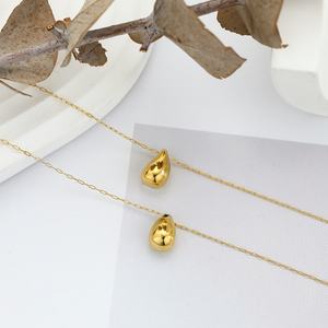 Collar de Acero Inoxidable con Baño de Oro de 18K, Diseño de Gota de Agua, Antideslustre, Personalizado, Venta al por Mayor 2024 - Product Image 5