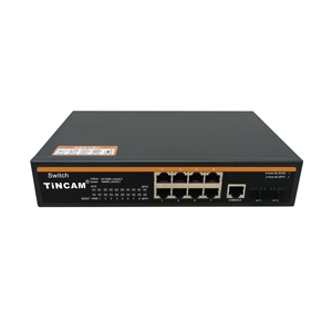 สวิตช์อีเธอร์เน็ต TiNCAM <span class=keywords><strong>8</strong></span> พอร์ต สมาร์ท กิกะบิต AI รองรับ 10/100/1000M VLAN ควบคุมผ่านเว็บ รองรับกล้องวงจรปิด IP และ NVR - Product Image 1