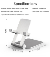 Support de téléphone portable en métal noir poche pliable réglable mini bureau en métal support de téléphone portable support pour cadeau souvenir