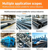 Tuyau ondulé haute pression en nylon PA, conduit flexible pour protection de câbles, tube étanche et durable pour machines CNC, Chine
