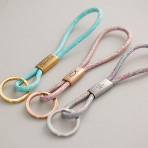 Porte-clés en corde tressée Jietao, texte gravé personnalisé, logo, <span class=keywords><strong>phrase</strong></span>, porte-clés minimaliste, breloque en tube d'acier inoxydable, sangle porte-clés, porte-clés - Product Image 4