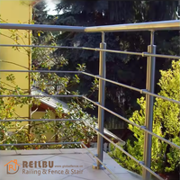 Reilbu haute qualité extérieur intérieur tuyau poteau balustrade mains courantes en acier inoxydable croix Tube garde-corps 1/2 "tige ronde