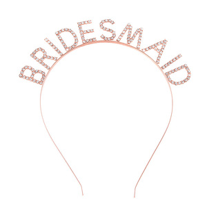 Boda nupcial accesorios para el cabello aros para el cabello aleación cristal diamante novia carta tocado equipo damas de honor diademas al por mayor - Product Image 4