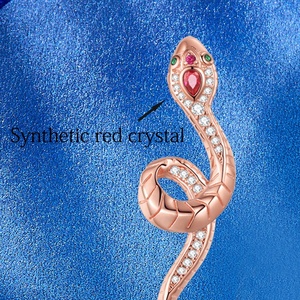 CT colore argento 925 carino a forma di <span class=keywords><strong>serpente</strong></span> Design unico Plain argento brillante zircone collana per donne gioielli originali - Product Image 2