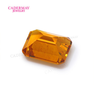 Cadermay Synthetic Zircon Loose Stones Rectangle Deep Golden Yellow For Jewelry Making - Product Image 2