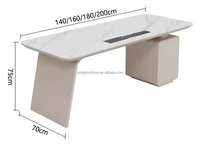 Chef de table moderne Bureau d'ordinateur Bureau en pierre frittée Table de luxe pour PDG Bureaux de direction Mobilier de bureau