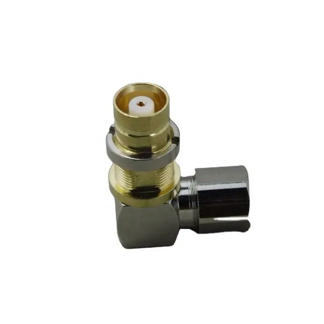 Conector de abrazadera de ángulo recto de mamparo hembra RF Coaxial 1,6/5,6 L9 para cable 2YCCY